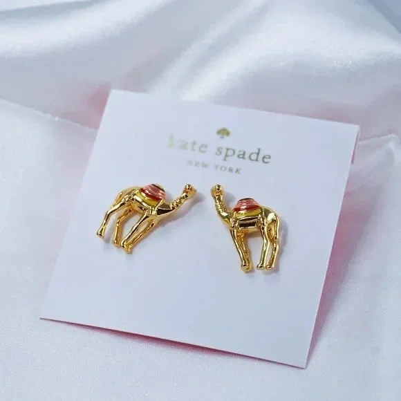 Kate Spade Spice Things Up Camel Stud Earrings with DUST BAG - Picture 2 of 4